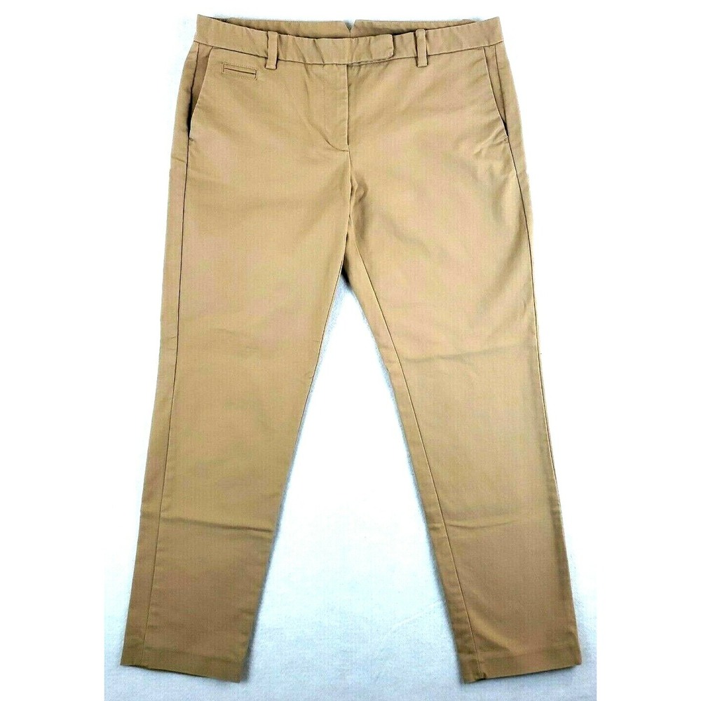 Tommy Hilfiger Womens 12 Parker Cropped Pants Tan Stretch Skinny Chino